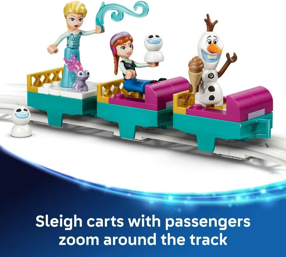 LEGO 43281 Disney Frozen Elsa's Ice Castle & Snow Ride Adventure Toy - incl. Anna & Elsa Mini Dolls, Olaf Figure, Train Track & Snow Carts - Gift for 4+ Year Old Girls