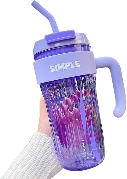 Simple Coffee Tumbler Leak-Resistant Lid & Handle with Straw (920 ml) - Jaiman Toys