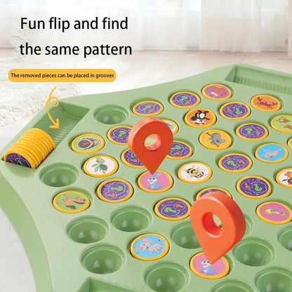 Flipping Chess Match Game for Kids | Montessori Memory Matching Board Game | Educational Animal & Fruit Puzzle for Ages 3+