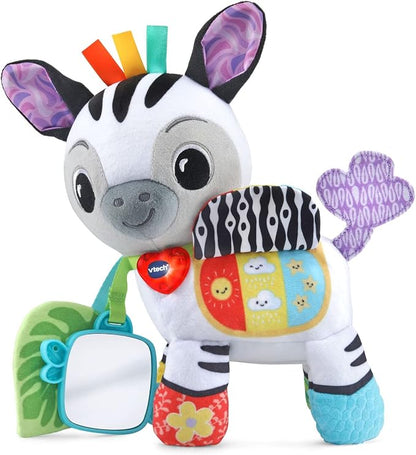VTech Take Me with You Zebra | Interactive Musical Plush Zebra Toy with Mirror, Lights, Sounds & Sensory Activities