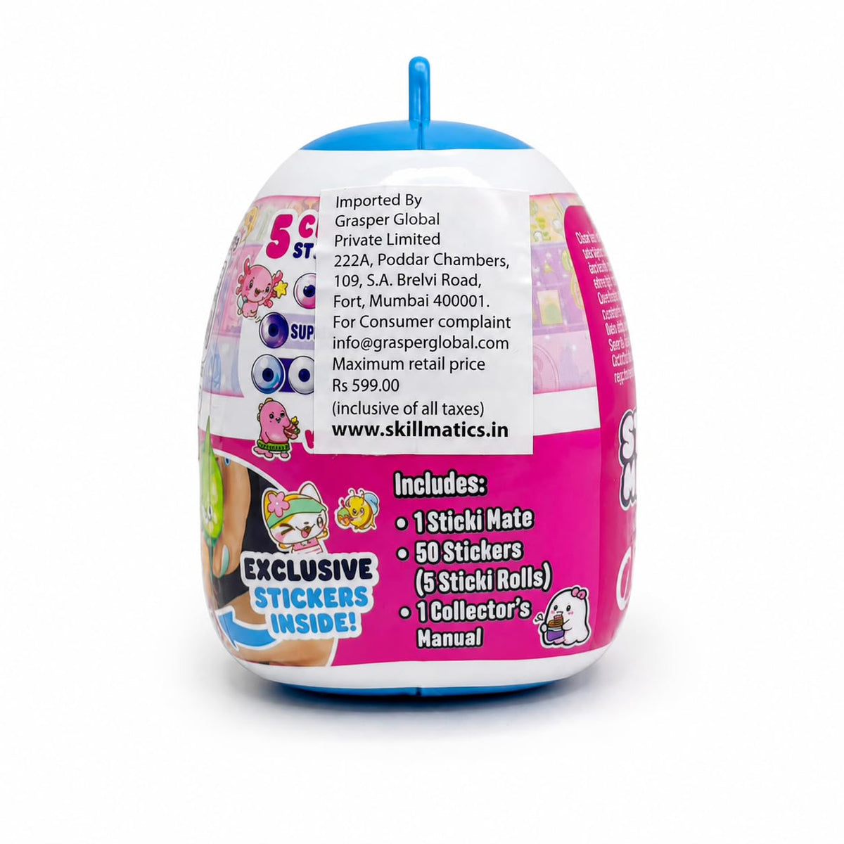 STICKI ROLLS Sticki Mates Blind Box Charm – Collectible Sticker Dispenser | Mystery Collectible, 5 Sticki Rolls, 50 Holographic Stickers, Built-In Sticker...