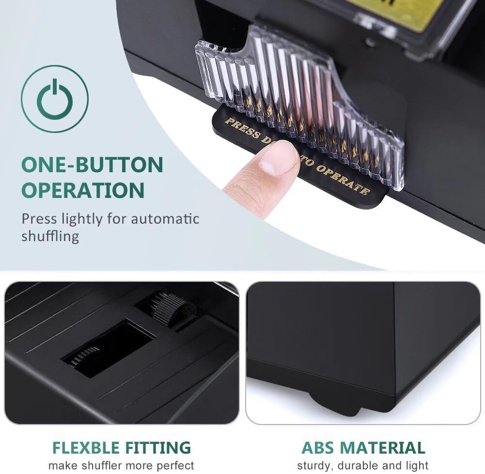 Automatic Card Shuffler Machine for 1–2 Decks | Battery Operated Electric Playing Card Shuffler | Portable Poker Card Shuffling Machine for Casino, Club, Family Games & Home Party
