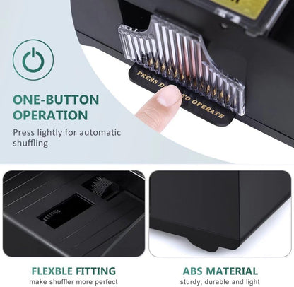 Automatic Card Shuffler Machine for 1–2 Decks | Battery Operated Electric Playing Card Shuffler | Portable Poker Card Shuffling Machine for Casino, Club, Family Games & Home Party