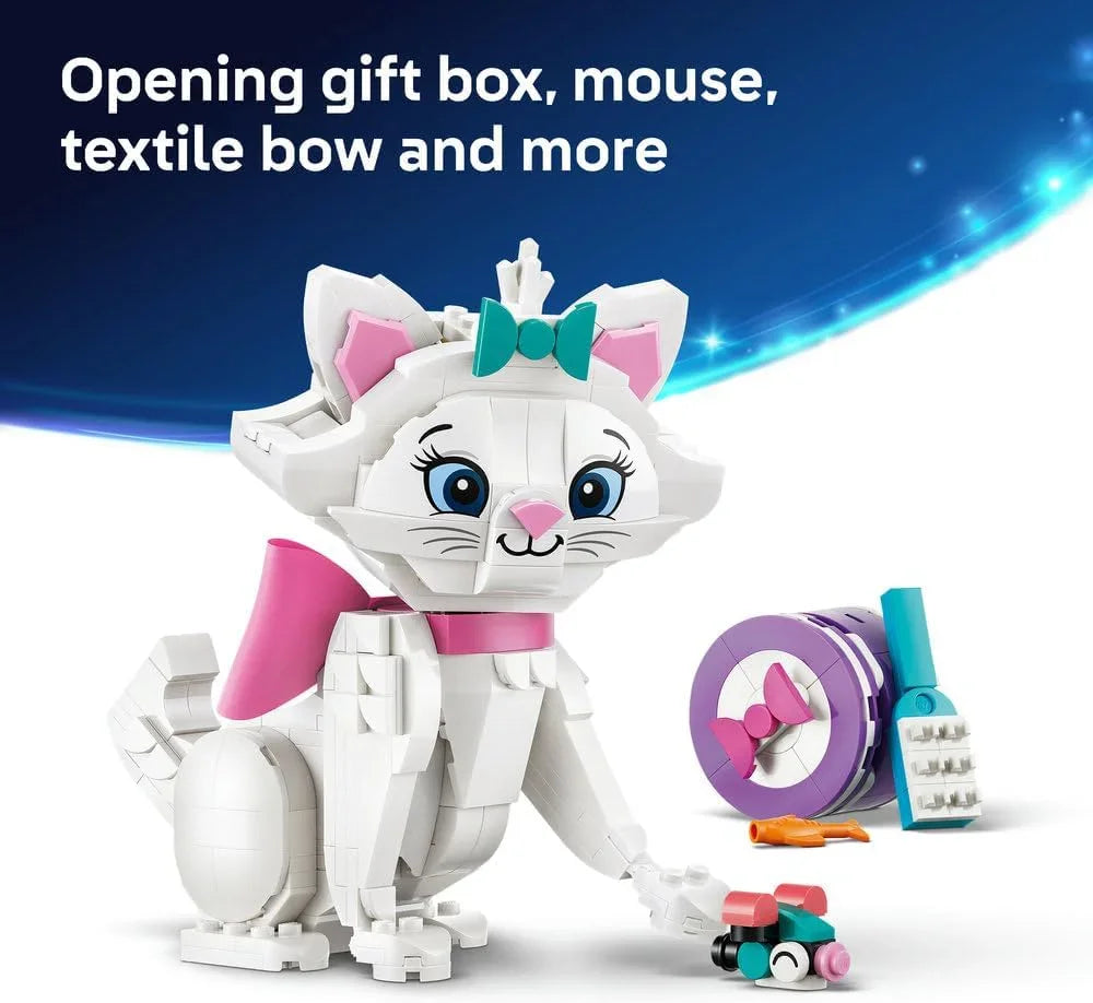 LEGO|Disney 43286 The Aristocats Adorable Marie - Toy Cat Animal Figure w/Accessories incl. a Textile Bow - DIY Bedroom Decor - Nostalgic Gift for 7+ Year Old Girls & Fans