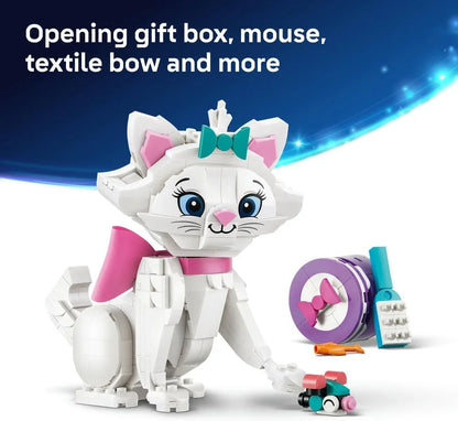 LEGO|Disney 43286 The Aristocats Adorable Marie - Toy Cat Animal Figure w/Accessories incl. a Textile Bow - DIY Bedroom Decor - Nostalgic Gift for 7+ Year Old Girls & Fans