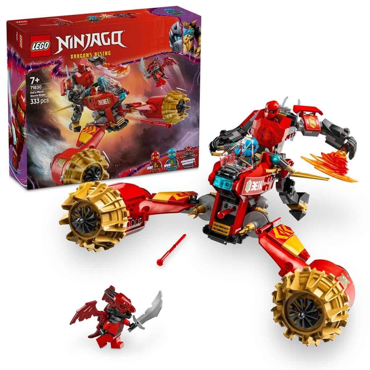 LEGO NINJAGO 71830 Kai’s Mech Storm Rider Combo | Transforming Ninja Mech Toy for Kids 7+ | Buildable Action Figure & Flyer
