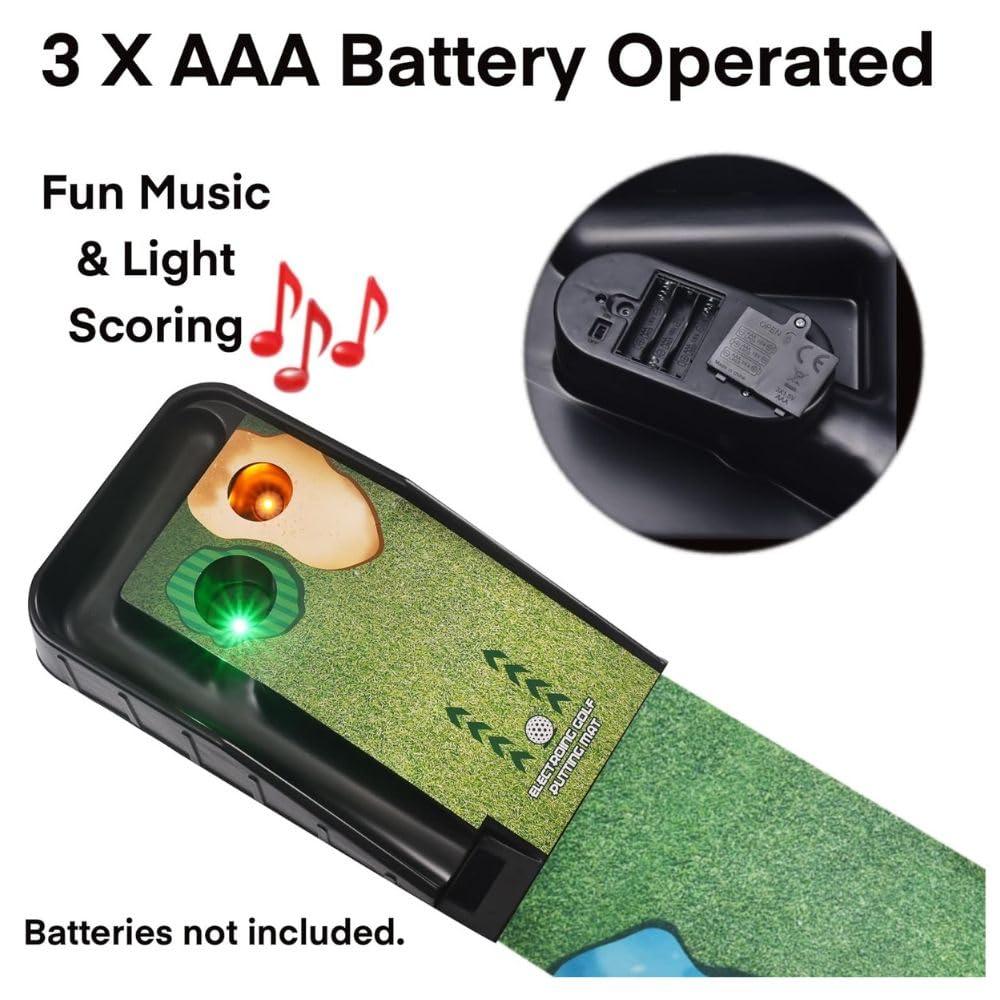 Innov8 Electronic Golf Putting Mat, Sound & LED Scoring Hole, Adjustable Putter, Kids 5+ - Jaiman Toys
