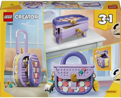 LEGO 31391 Creator 3-in-1 Fashion Bag with Charms Building Set | 272 Pieces | Buildable Handbag, Shoulder Bag & Flower Pot