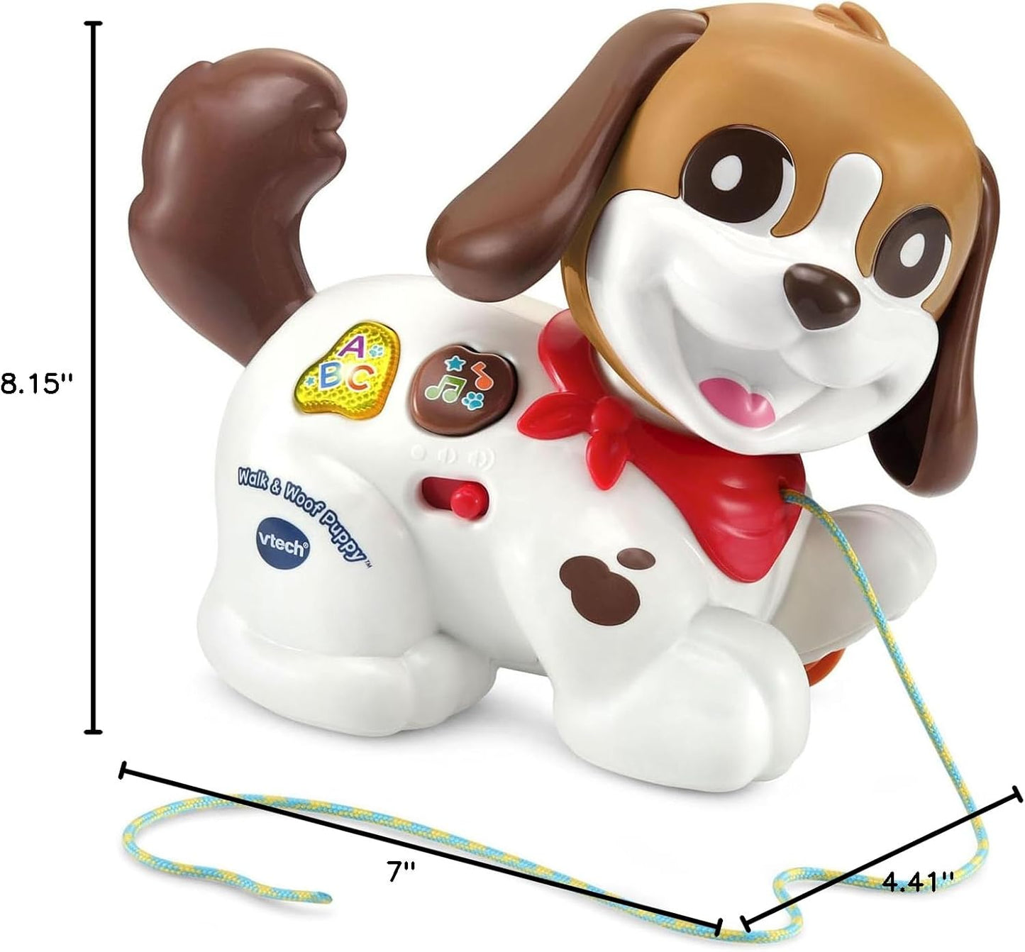 VTech Walk and Woof Puppy | Interactive Pull-Along Learning Puppy with Barking Sounds, Music, Letters & Early Learning for Toddlers