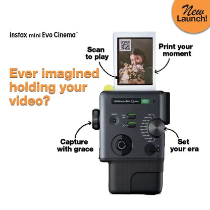 Fujifilm Instax Mini Evo Hybrid Camera Premium Edition – Instant Film Camera with 20 Instax Mini Film Shots & 100 Creative Effects | Hybrid Digital + Instant Prints