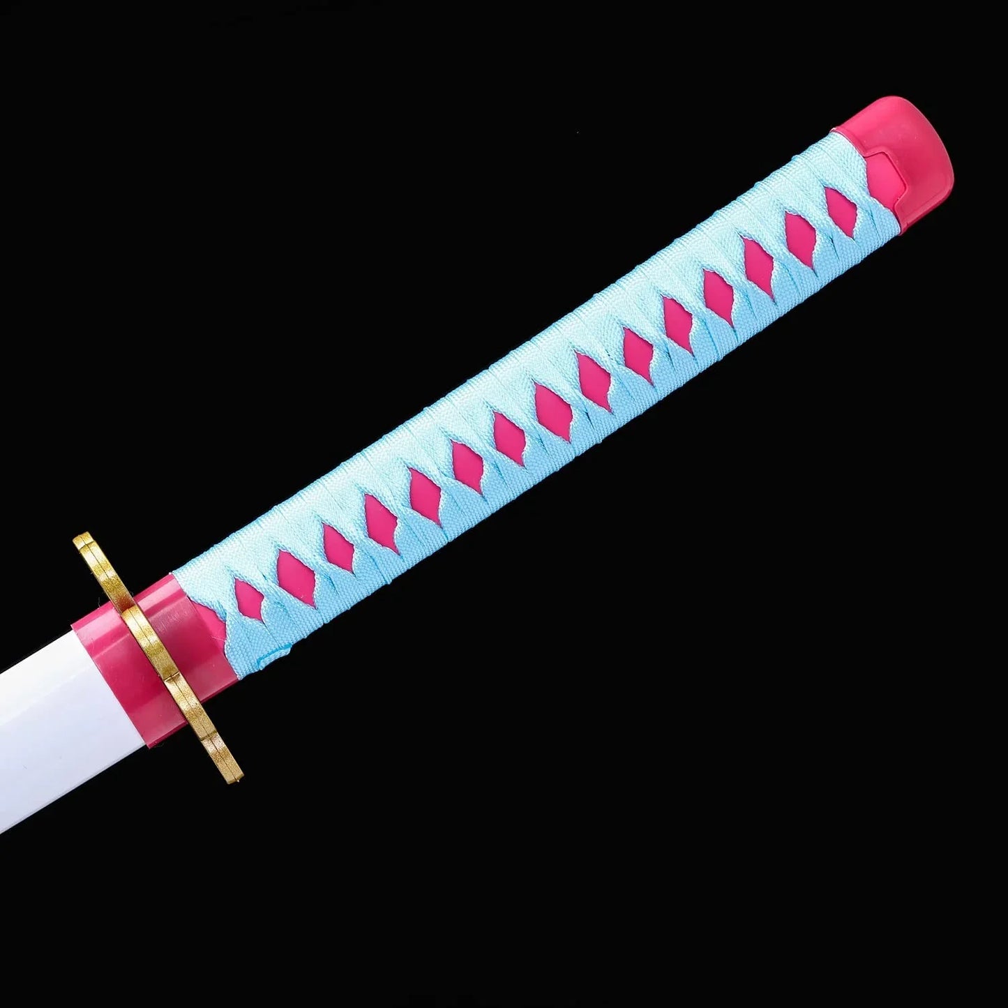 Demon Slayer Mitsuri Kanroji Sword – Love Hashira Wooden Katana | Anime Cosplay Samurai Sword for Kids & Collectors (Pink & Aqua Handle, 104cm)