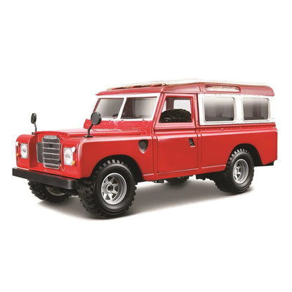 Bburago 1:24 Scale Die-Cast Land Rover Series II – Red with White Roof - Jaiman Toys