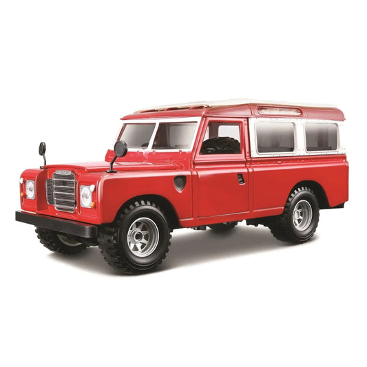 Bburago 1:24 Scale Die-Cast Land Rover Series II – Red with White Roof - Jaiman Toys