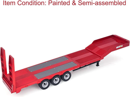 HUINA 1502 1:18 RC Flatbed Semi Trailer with Electronic Support Legs & Tail Board for 1501 Tractor Truck