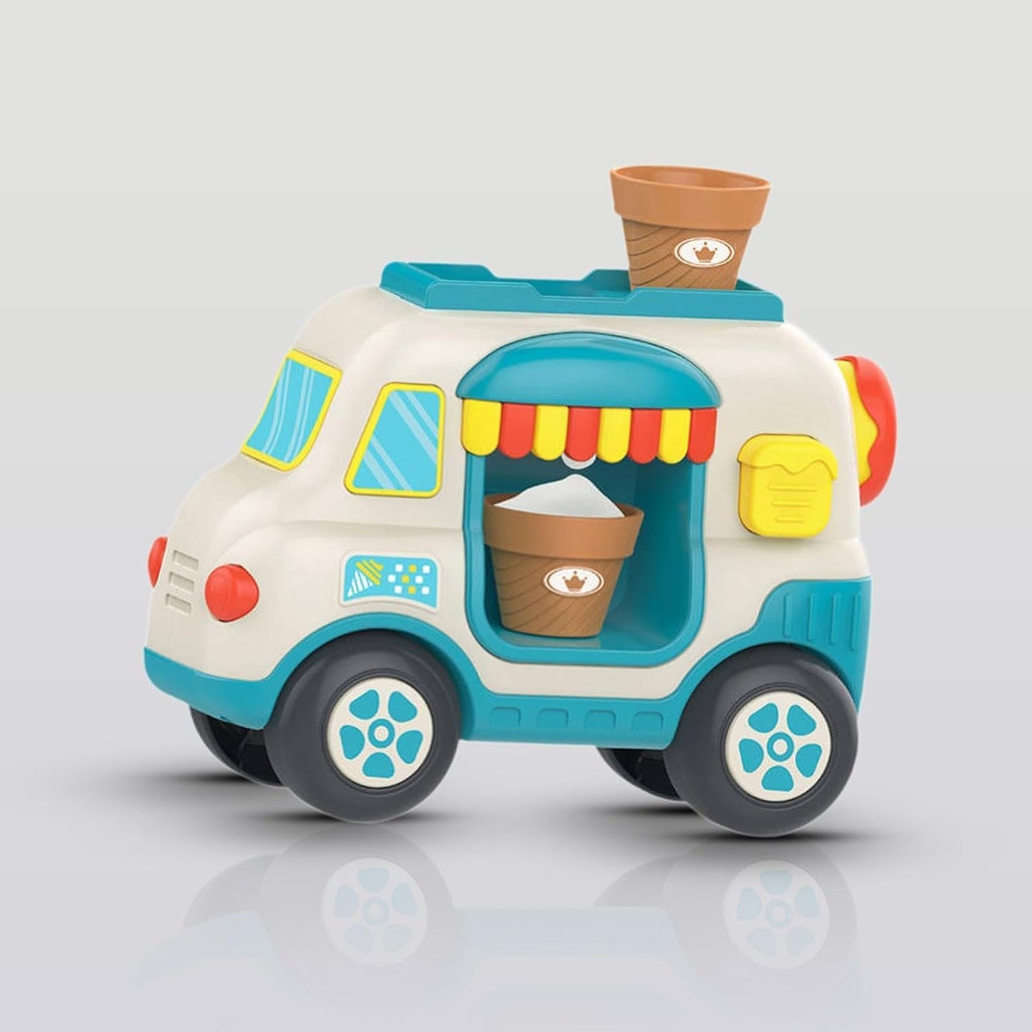 Huanger Ice Cream Truck Toy for Kids – Interactive Musical Ice Cream Van with Lights & Sounds (12+ Months)