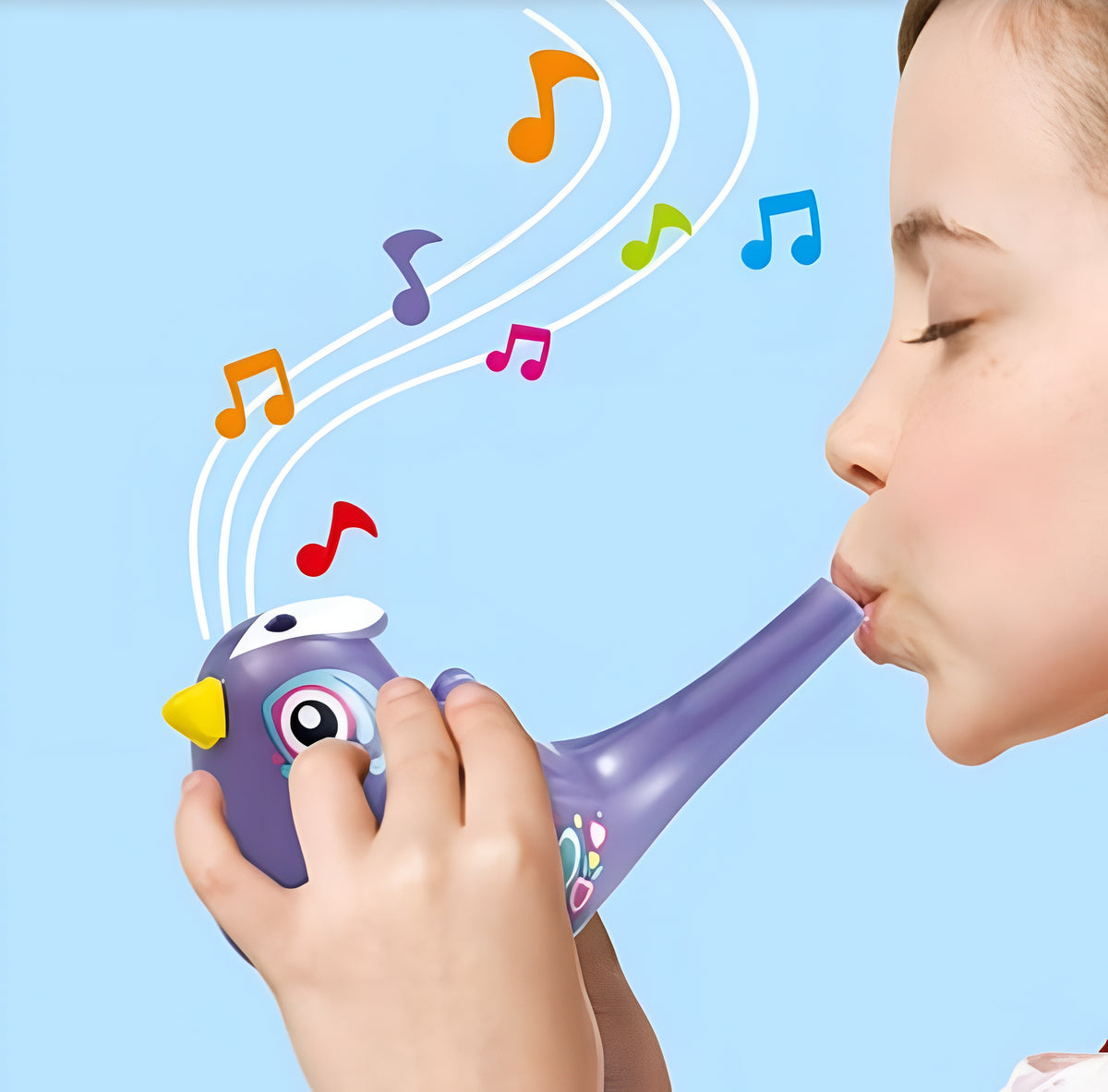 Hola Magic Colour-Changing Bird Whistle Toy Purple | Water Songbird Sound Whistle with Lanyard Loop for Kids (36M+)