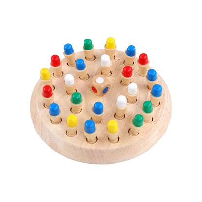 Simarr Wooden Memory Chess Game – Color Matching Memory Board Game with Dice for Kids & Family