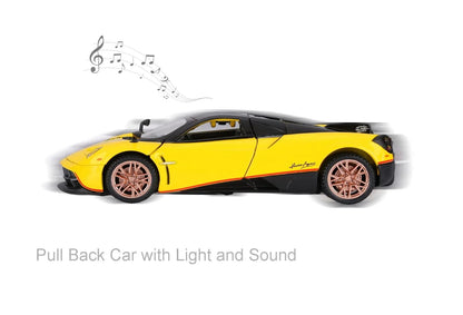 JOY JUNCTION Pagani Chinese Dragon 1:32 Scale Alloy Metal Pullback Die-Cast Car – Blue with Lights, Music & Openable Doors - Jaiman Toys