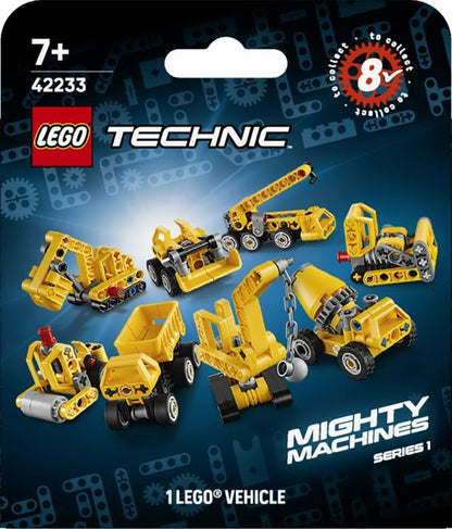 LEGO 42233 Technic Mighty Machines Series 1 Mystery Box Building Toy – Pack of 8 Collectible Vehicle Sets, 7+