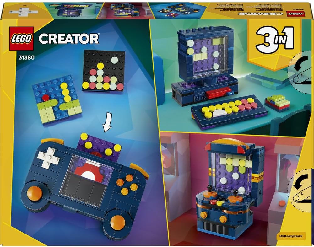 LEGO - 31380 Creator 3in1 Retro Gaming Console - Transforms into an Arcade Machine or Computer w/Keyboard & Mouse - Gamer Gift Idea for 8+ Year Old Boys & Girls