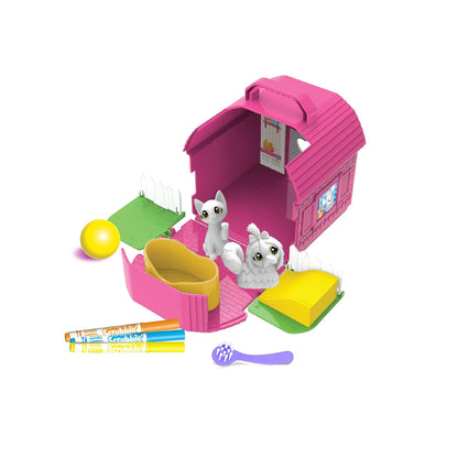 Luxor Crayola Scribble Scrubbie Pets Backyard Bungalow Playset | Color & Clean Washable Pet Activity Set