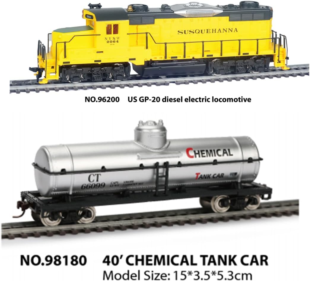 HANFLY 66150 US UP-20 Diesel Locomotive HO 1:87 Electric Train Set with Metal Track