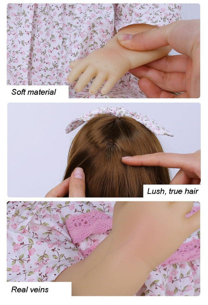 Lifelike Reborn Baby Girl Doll – Toddler with Realistic Sound & Multicolor Dress