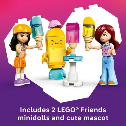 LEGO Friends 42692 Ice Cream & Balloon Stand - Toy Shop w/a Bike, 2 Mini Dolls, Play Food Accessories & Ice Pop Mascot - Birthday Gift for 6+ Year Old Girls