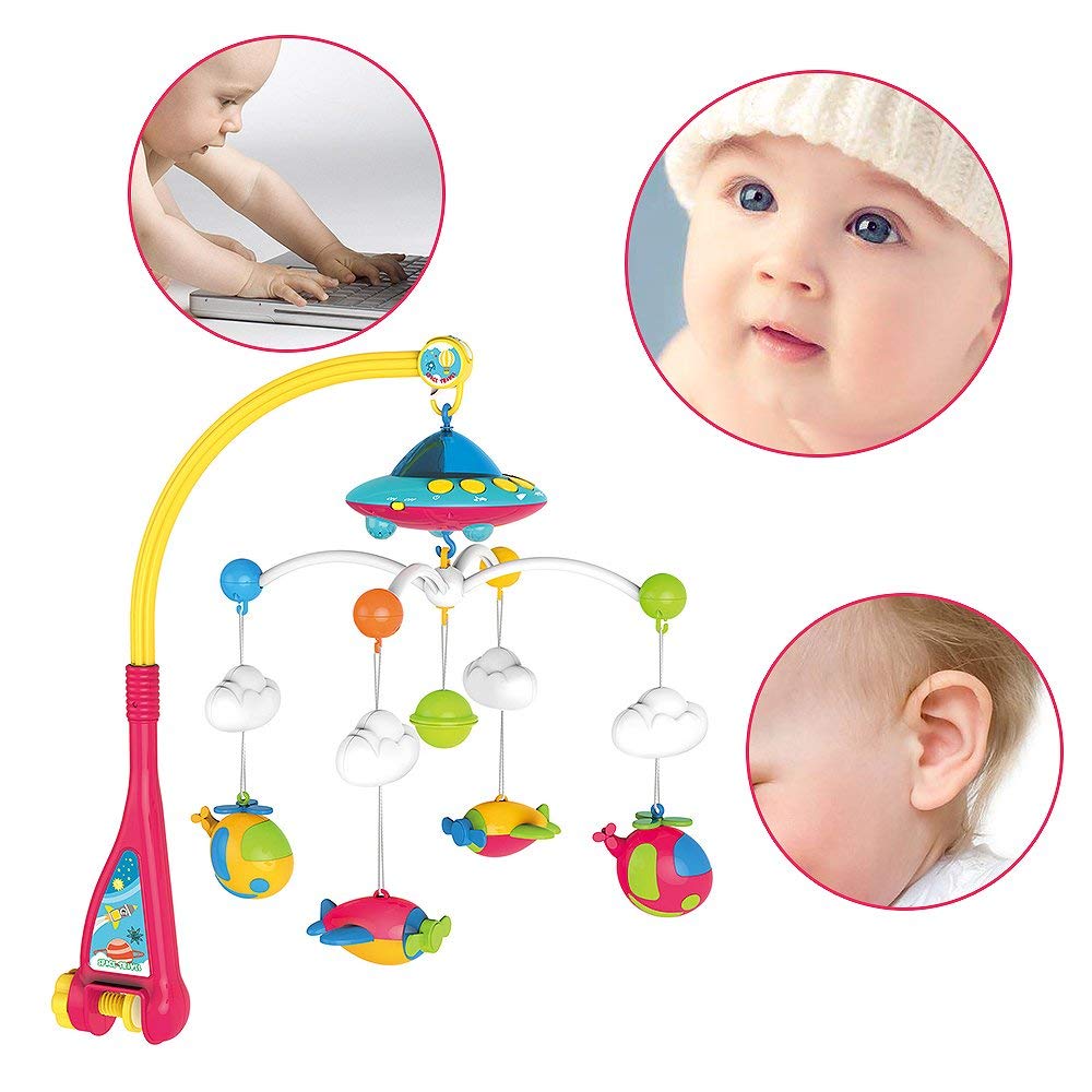 Huanger Dreamful Mobile Baby Crib Mobile – Musical Rotating Cot Mobile with Hanging Toys (0+ Months)