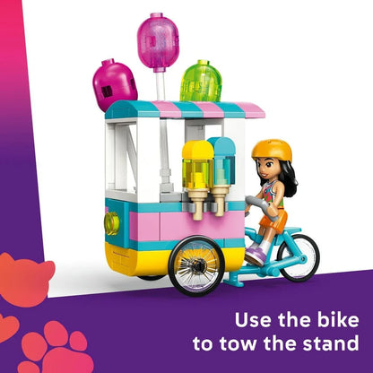 LEGO Friends 42692 Ice Cream & Balloon Stand - Toy Shop w/a Bike, 2 Mini Dolls, Play Food Accessories & Ice Pop Mascot - Birthday Gift for 6+ Year Old Girls