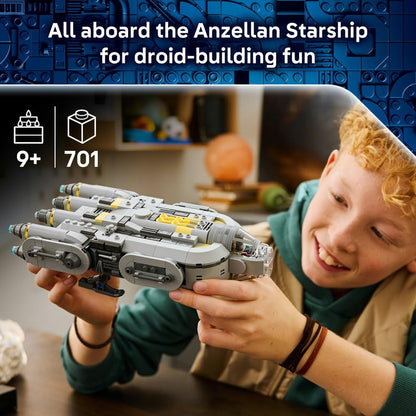 LEGO 75445 Star Wars Anzellan Starship Toy - The Mandalorian and Grogu Model Kit w/ 3 Figures & a Droid Workshop - Birthday Gift for 9+ Year Old Boys, Girls & Fans