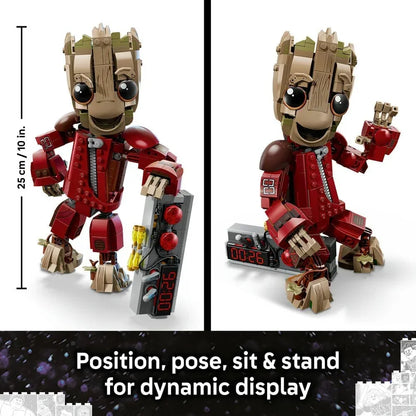 LEGO | Marvel 76341 Ravager Jumpsuit Groot Figure - Collectible Superhero Toy - Cute Desk or Bedroom Decor Idea - Birthday Gift for 10+ Year Old Boys & Fans