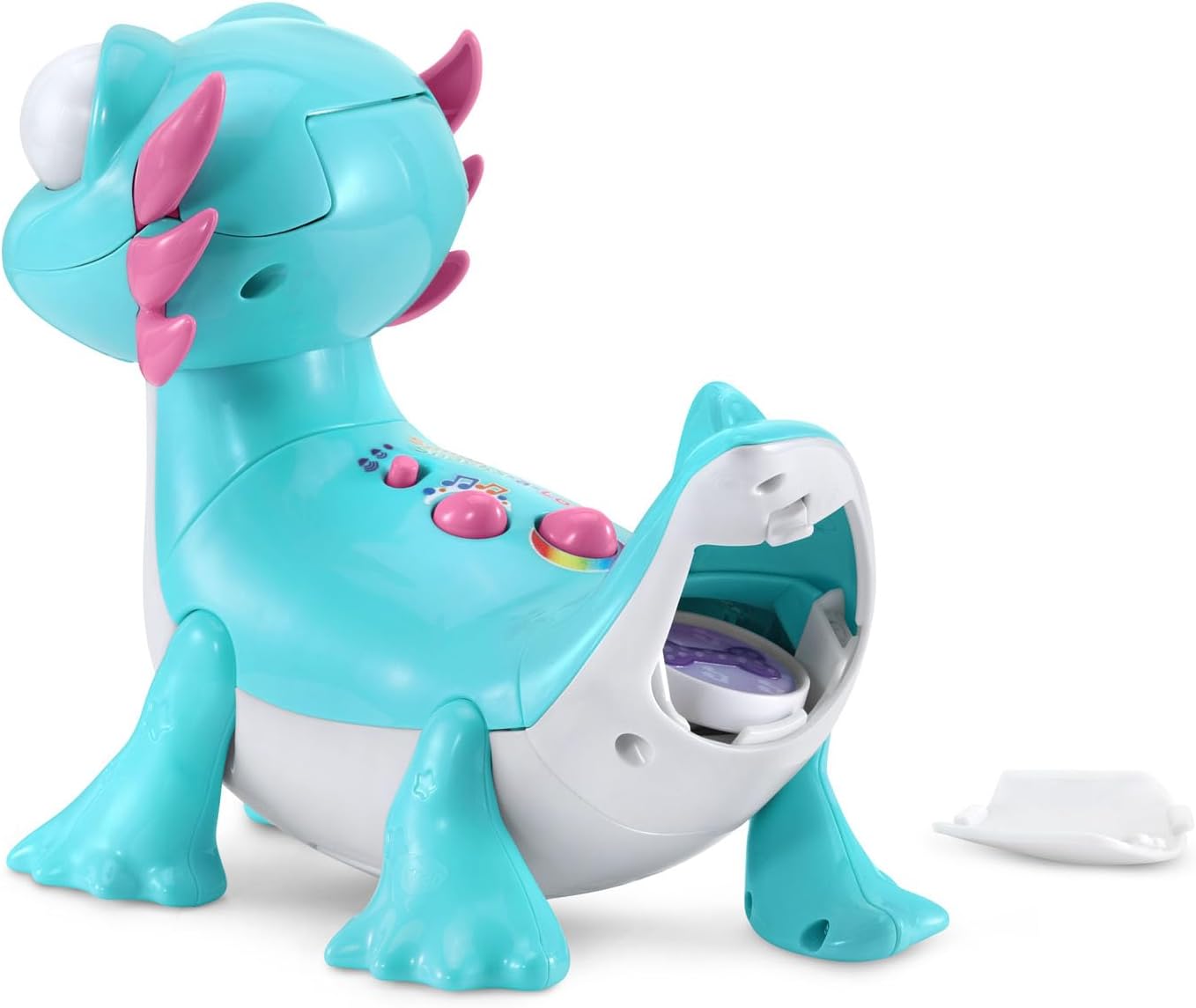 VTech Sandy Snacks-a-Lot Learning Toy for Toddlers | Interactive Feeding Dinosaur with Food Tokens, Lights, Sounds, Music & Early Learning Activities