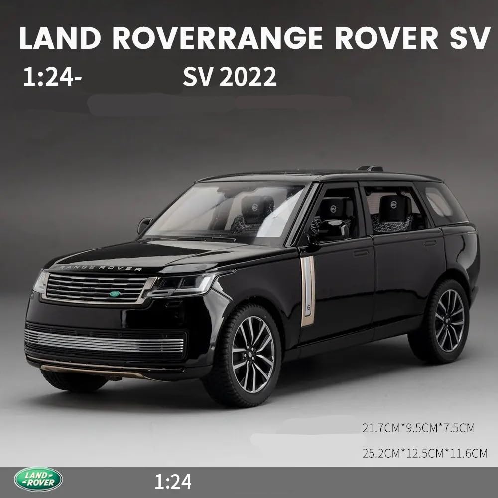 Joy Junction 1:24 Luxury Range Rover Diecast Model Car –  Land Rover Defender Die-Cast Model Car –  Alloy Metal Pull Back Toy Car with Openable Doors, Light & Sound