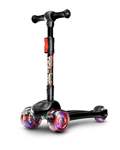 Tygatec Titan Premium 3-Wheel Kids Scooter Ages 2-10 | Adjustable Height | LED PU Wheels | Foldable Lean-to-Steer Scooter