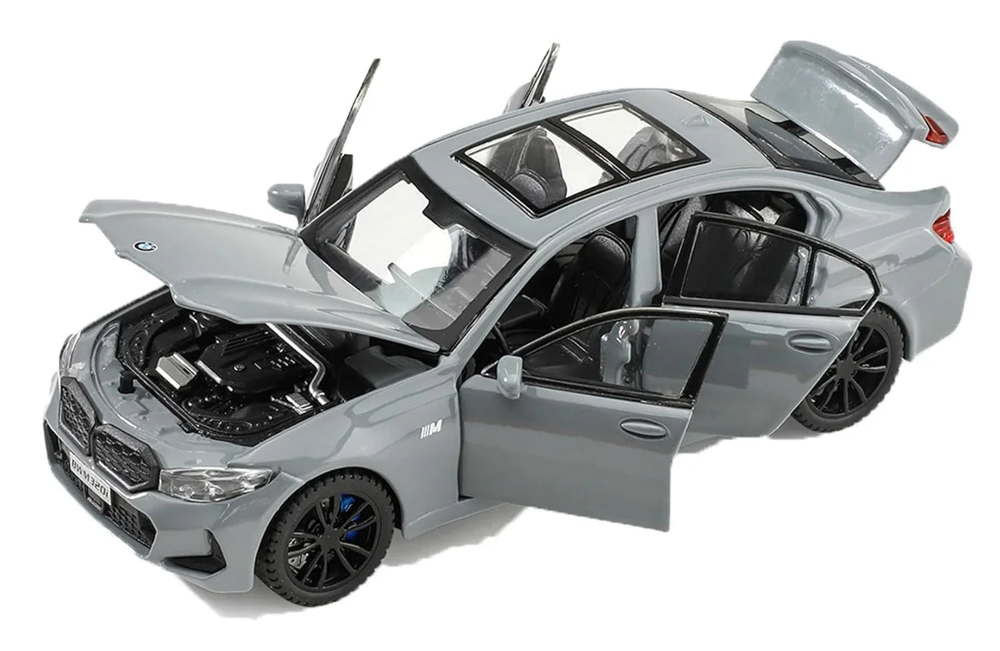 JOY JUNCTION BMW 3 Series 1:32 Scale Alloy Metal Pullback Die-Cast Car – Grey with Lights, Engine Sound & Openable Doors - Jaiman Toys