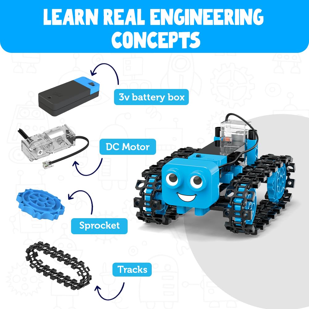Blix Rover 4-in-1 Motorised STEM Robot Building Kit, 150+ Pieces, Ages 8+