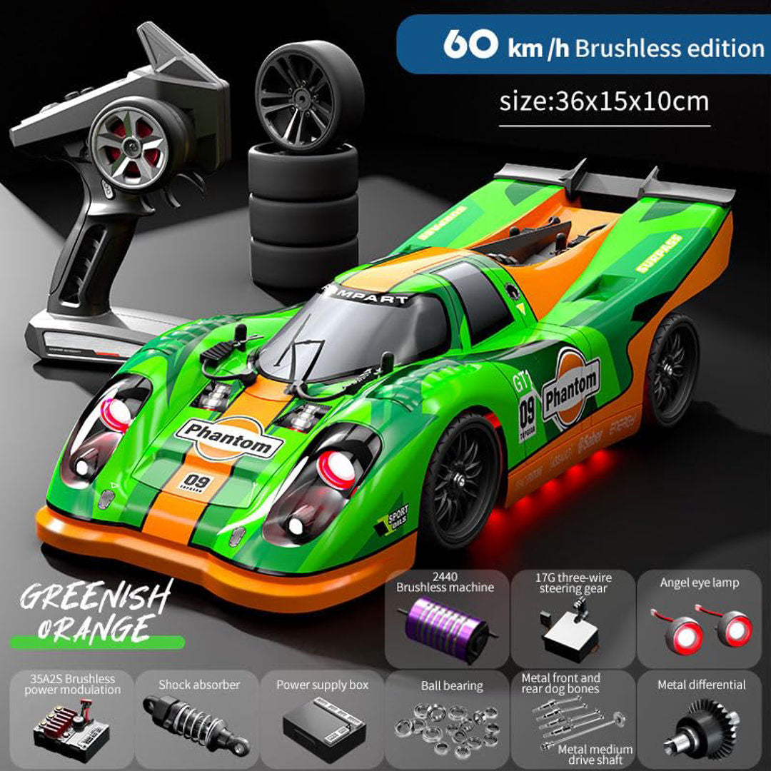 SCY 1:16 -(16307) PRO Brushless RC Car – 4WD High-Speed Racing Car | Drift| 7-Mode & LED Lights | 2.4GHz Remote | 1500mAh (Green – Pro Version)
