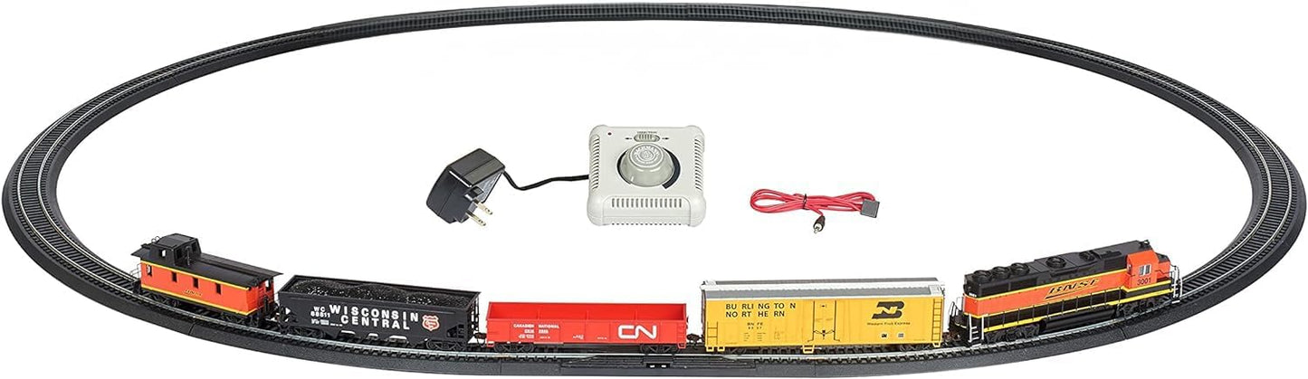 Bachmann The Chief HO Scale Ready-to-Run Electric Train Set | Complete Freight Train Starter Kit with Locomotive, Freight Cars, E-Z Track, Power Pack & Speed Controller | 1:87 Scale