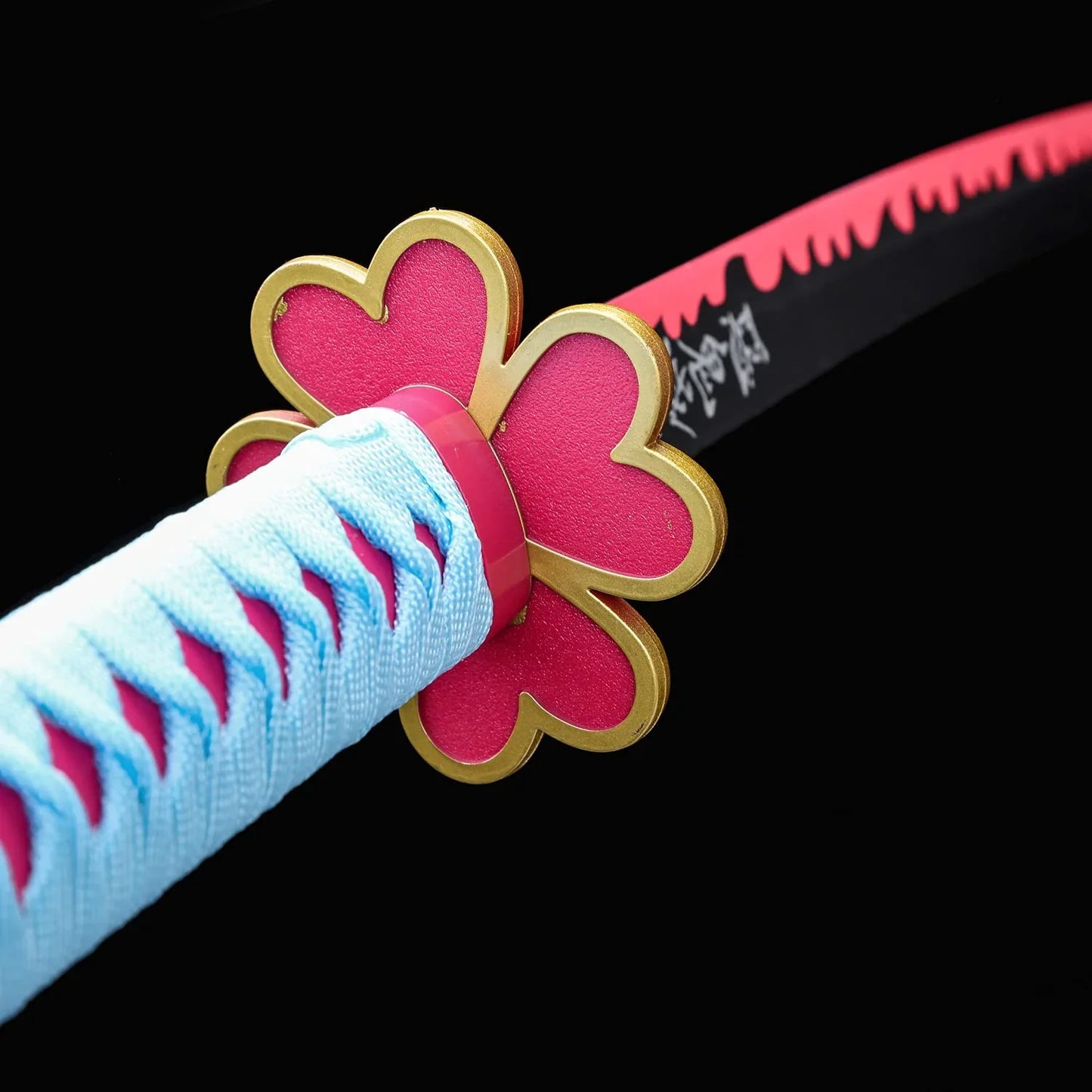 Demon Slayer Mitsuri Kanroji Sword – Love Hashira Wooden Katana | Anime Cosplay Samurai Sword for Kids & Collectors (Pink & Aqua Handle, 104cm)