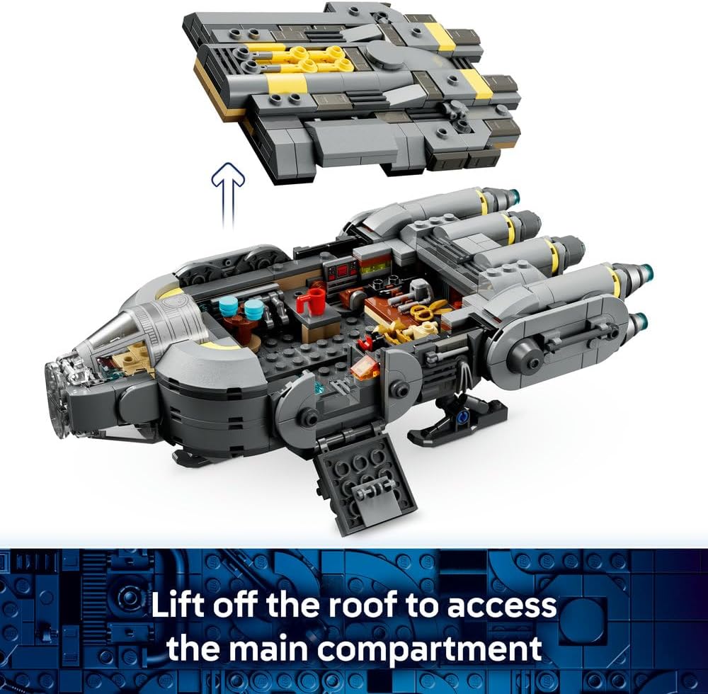 LEGO 75445 Star Wars Anzellan Starship Toy - The Mandalorian and Grogu Model Kit w/ 3 Figures & a Droid Workshop - Birthday Gift for 9+ Year Old Boys, Girls & Fans