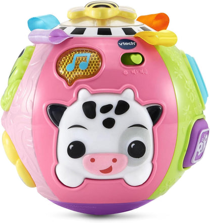 VTech Baby On-the-Moove Activity Ball with Textures, Lights, Sounds & Sensory Learning Activities | Interactive Baby Toy | Pink