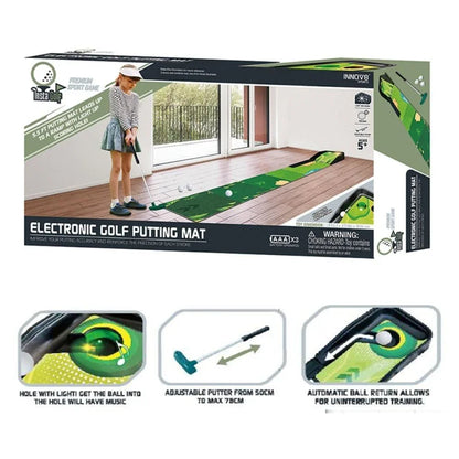 Innov8 Electronic Golf Putting Mat, Sound & LED Scoring Hole, Adjustable Putter, Kids 5+ - Jaiman Toys