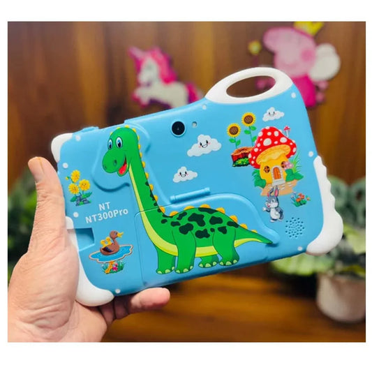 Kids Learning Tablet – 7" HD, 128GB, Dual Cameras, 4G/WiFi, Parental Lock, Fall-Proof Cover (Dinosaur - Green) - Jaiman Toys