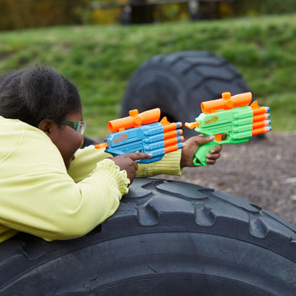 Nerf Elite 2.0 Face Off Target Set,Includes 2 Dart Blasters & Target & 12 Nerf Elite Darts,Toy Foam Blasters for Kids Outdoor Games,Multicolor