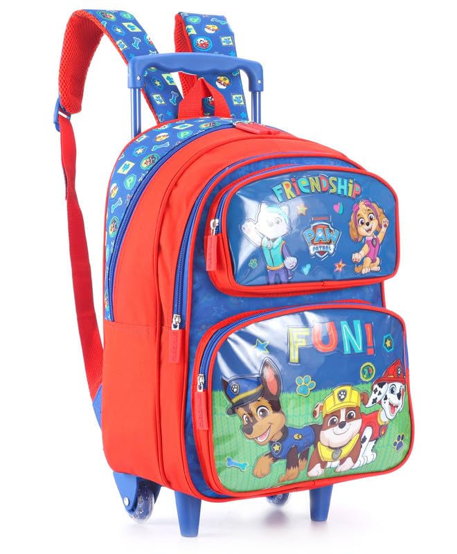 Striders Paw Patrol School Trolley Bag for Kids – 16 Inch Rolling Backpack with Wheels, Lightweight School Bag (Age 6–8 Years)