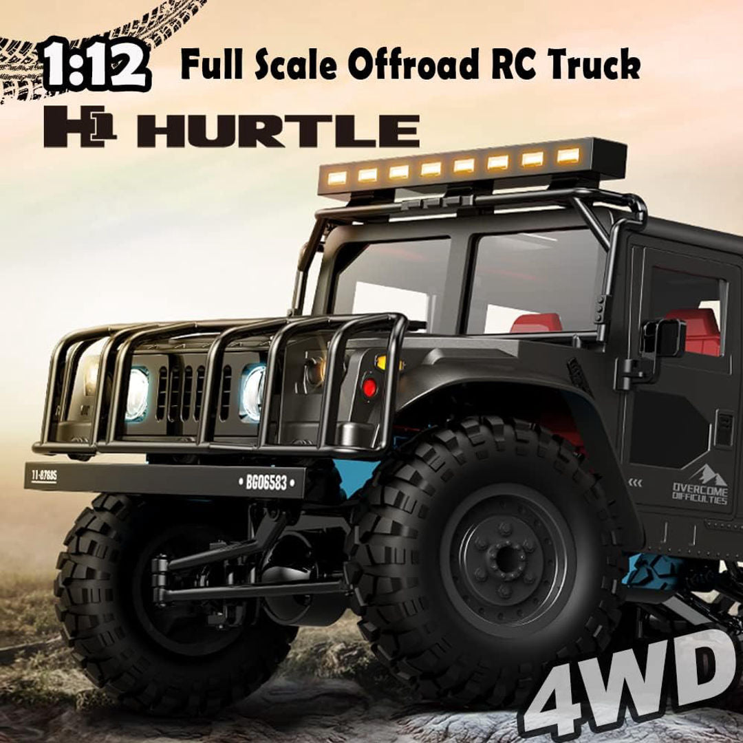 JJRC Q121 H1 HURTLE 1:12 Scale 4WD RC Crawler – Full Proportional Control Off-Road Truck (Grey)