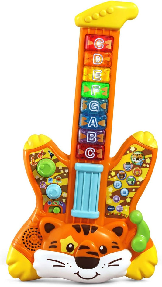 VTech Zoo Jamz Tiger Rock Guitar, Orange | Interactive Musical Learning Guitar with Lights, Songs, Animal Sounds & Educational Play for Toddlers