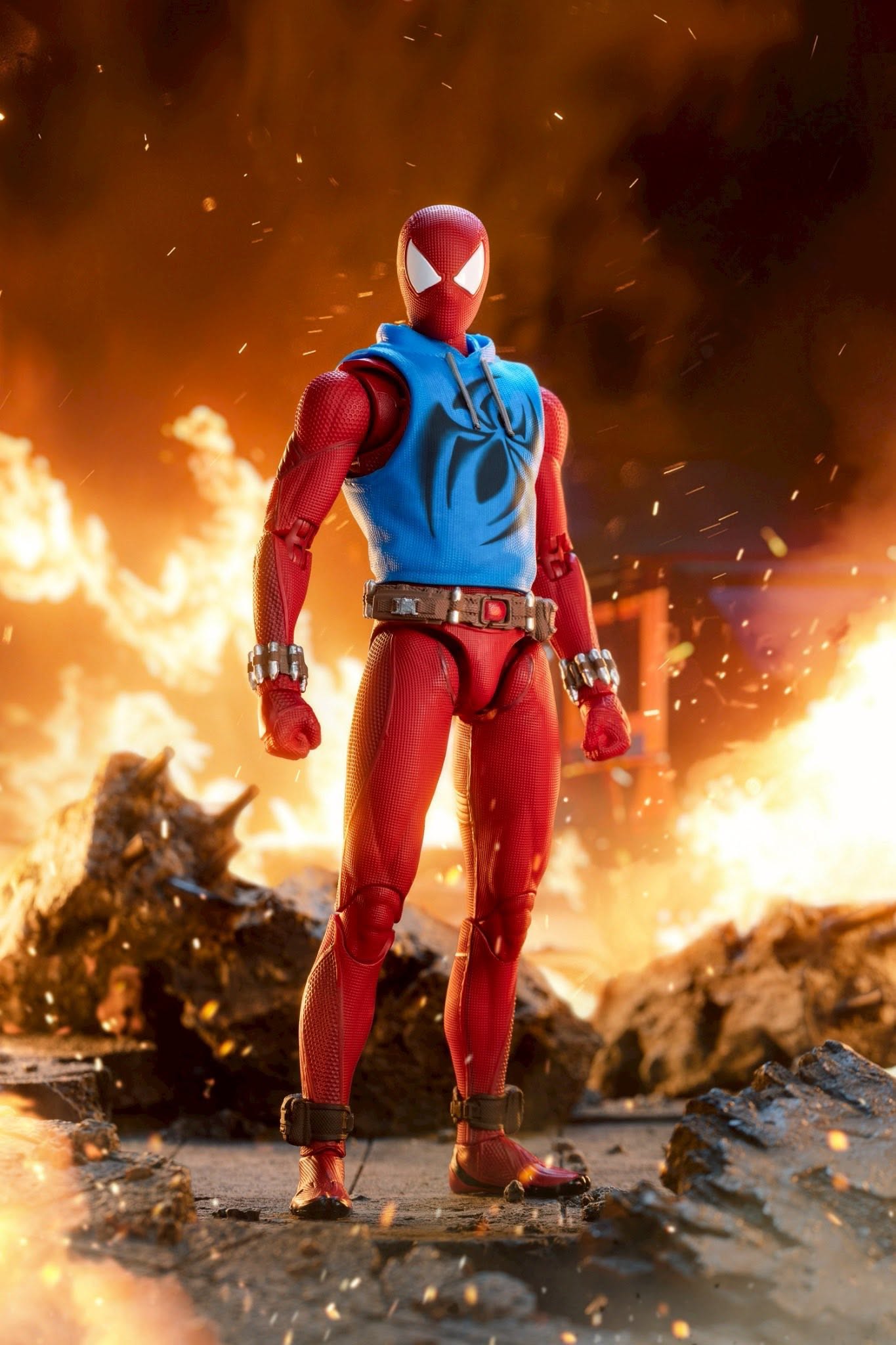 ZD Toys Marvel Spider-Man Scarlet Spider Suit 1/10 Scale Action Figure | Highly Articulated Superhero 7 Inch Collectible