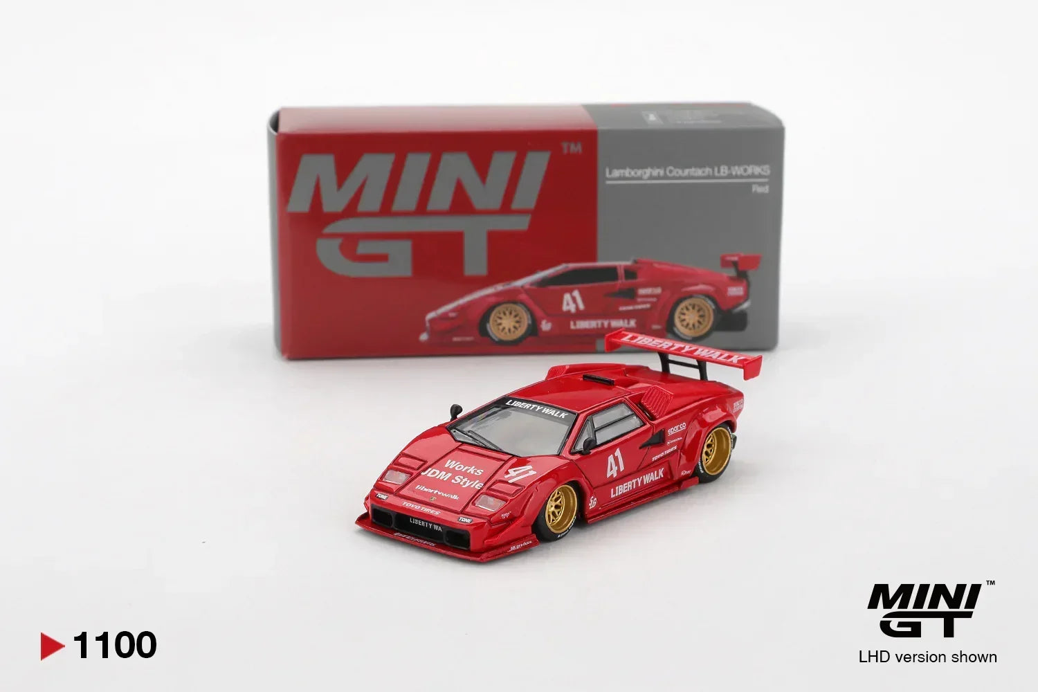 Mini GT 1:64 Lamborghini Countach LB-WORKS Red Diecast Model Car